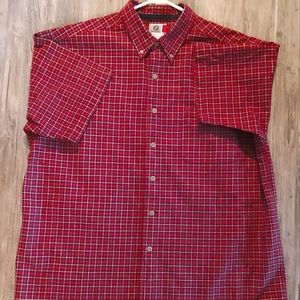 ARIZONA JEAN MEN'S SIZE L SHORT SLEEVE BUTTON DOWN SHIRT VACATION OFFICE CASUAL